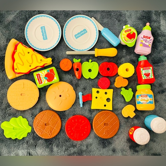 FisherPrice Toys Fisher Price Plastic Food Items Pizza Burger And
